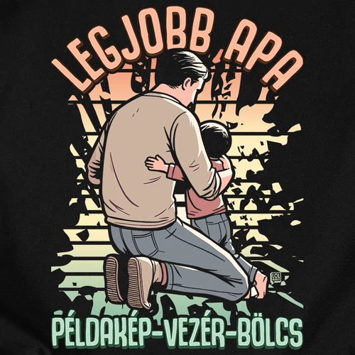 Legjobb apa férfi póló (B_fekete)