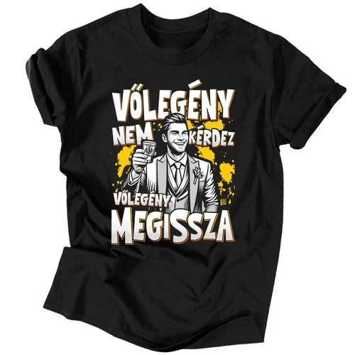 Vőlegény nem kérdez... férfi póló (Fekete)