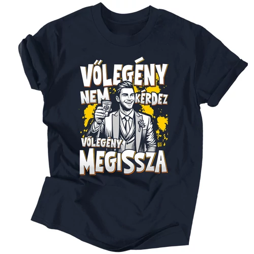 Vőlegény nem kérdez...  férfi póló (Sötétkék)