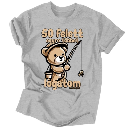 Egyre többet lógatom férfi póló (Szürke)
