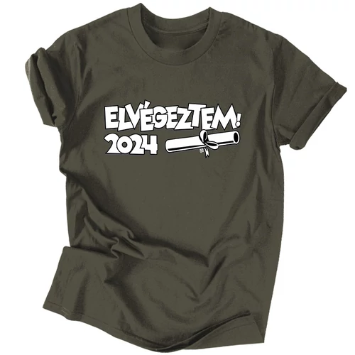 Elvégeztem! férfi póló (Grafit)