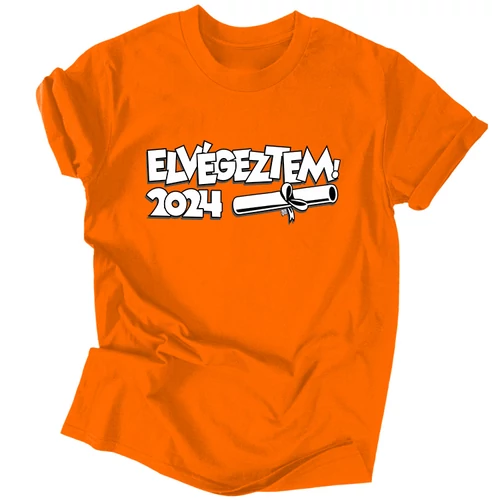 Elvégeztem! férfi póló (Narancs)