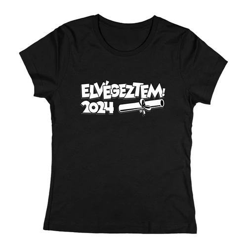 Elvégeztem! női póló (Fekete)