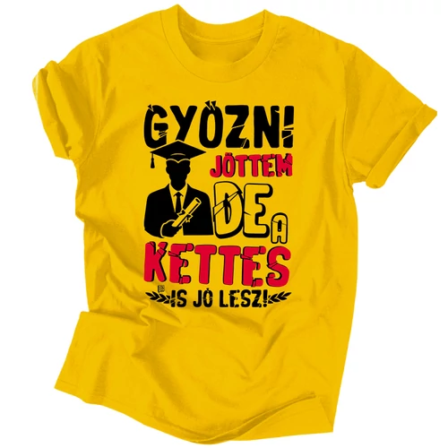 Győzni jöttem... férfi póló (Citrom)