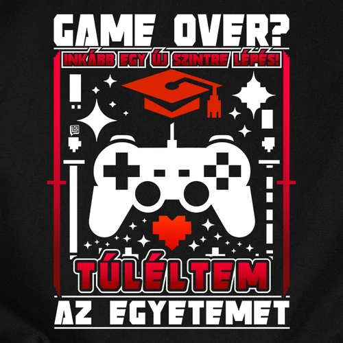 Túléltem az egyetemet férfi póló (B_fekete)