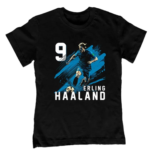 Erling Haaland Fan Art gyerek póló (Fekete)