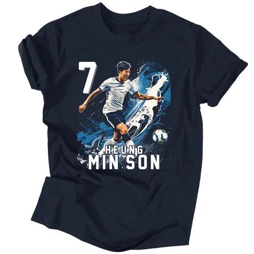 Heung Min Son Fan Art férfi póló (Sötétkék)