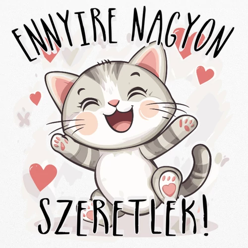 Ennyire szeretlek (cica) fém bögre (B_Fehér)