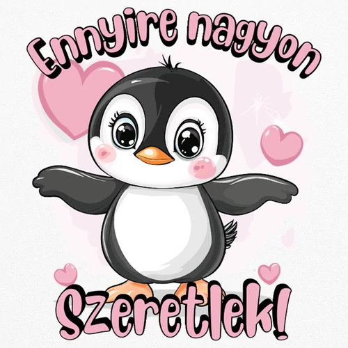 Ennyire szeretlek (pingvin) fém bögre (B_Fehér)