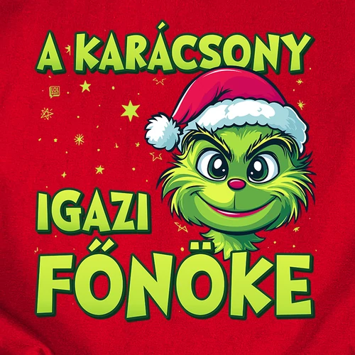 Karácsony igazi főnöke női póló (B_piros)
