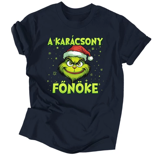 Karácsony főnöke  férfi póló (Sötétkék)