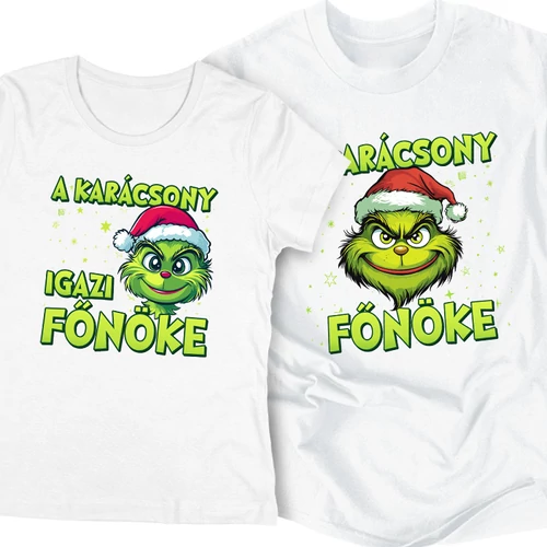 Karácsony főnökei  páros póló (Fehér)