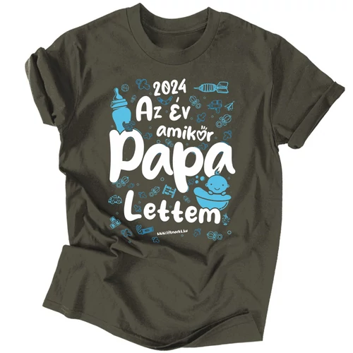 Az év amikor Papa lettem (kisfiús) férfi póló  (Grafit)