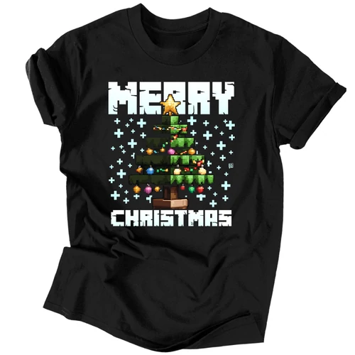 Merry Christmas férfi póló (Fekete)