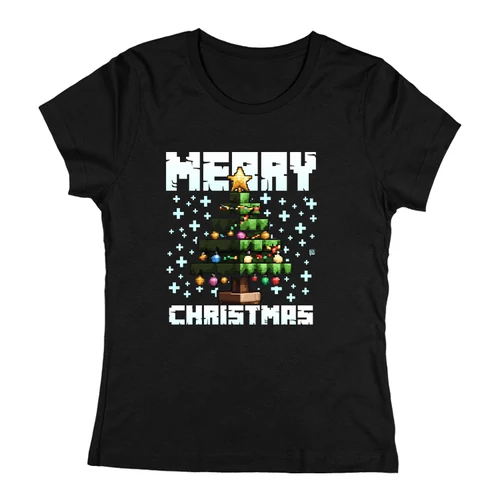 Merry Christmas Női póló (Fekete)