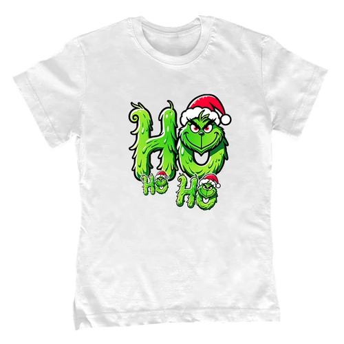 Ho Ho Ho (Grinch) gyerek póló (Fehér)