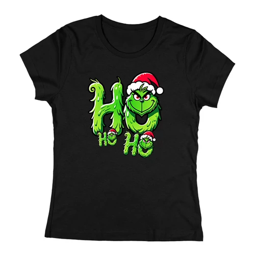 Ho Ho Ho (Grinch) női póló (Fekete)