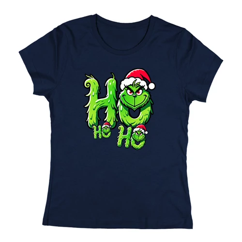 Ho Ho Ho (Grinch) női póló (Sötétkék)