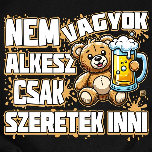 Szeretek inni férfi póló (B_Fekete)