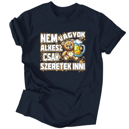 Szeretek inni férfi póló (Sötétkék)