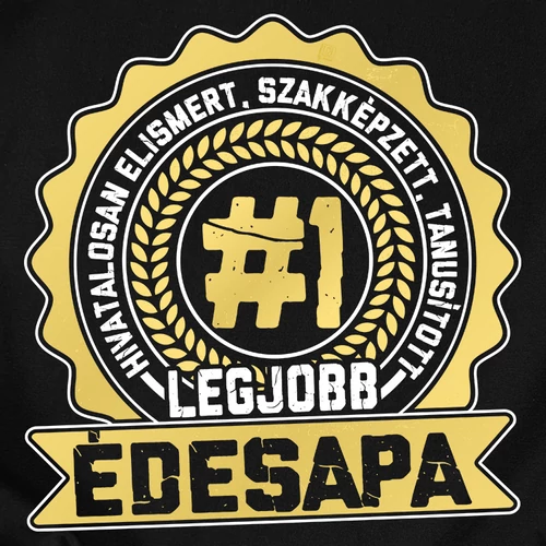 Tanusított legjobb édesapa férfi póló (B_Fekete)