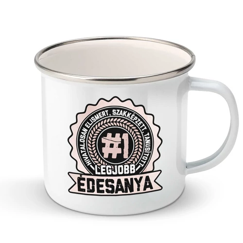Tanusított legjobb édesanya fém bögre (Fehér)