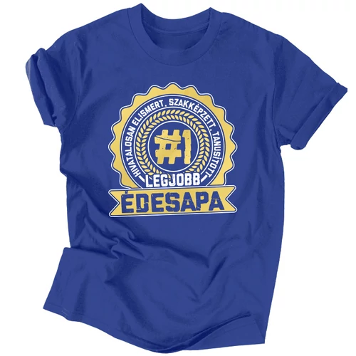 Tanusított legjobb édesapa férfi póló (Királykék)