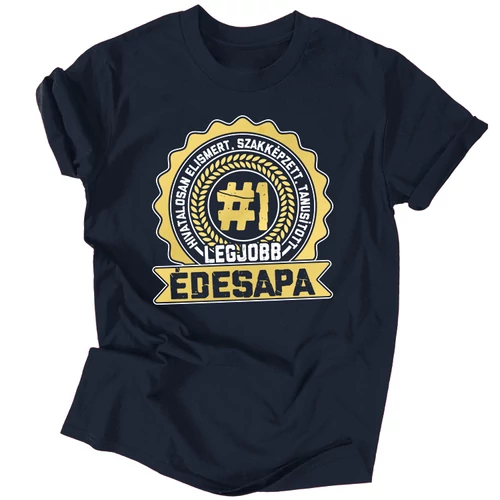 Tanusított legjobb édesapa férfi póló (Sötétkék)