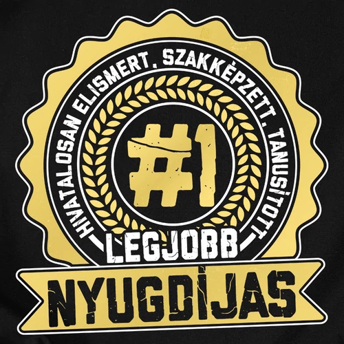 Tanusított legjobb nyugdíjas férfi póló (B_Fekete)
