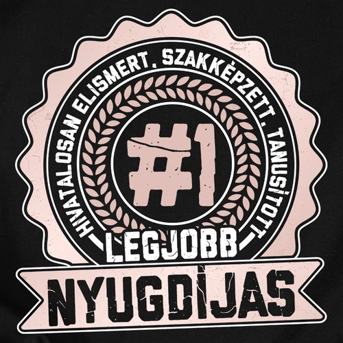 Tanusított legjobb nyugdíjas női póló (B_fekete)