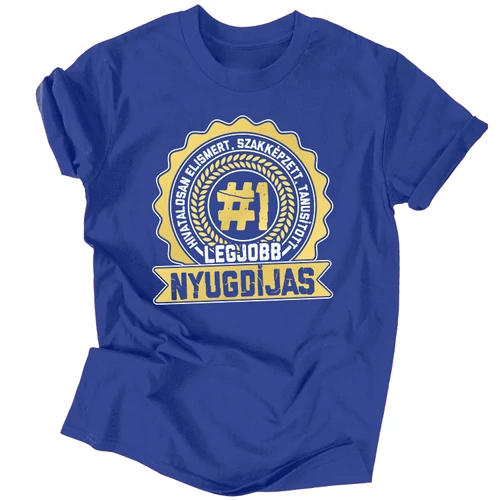 Tanusított legjobb nyugdíjas férfi póló (Királykék)