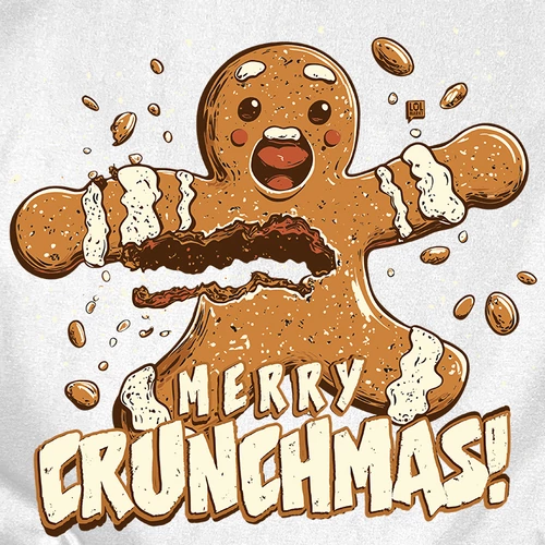 Merry Crunchmas férfi póló (Fehér)