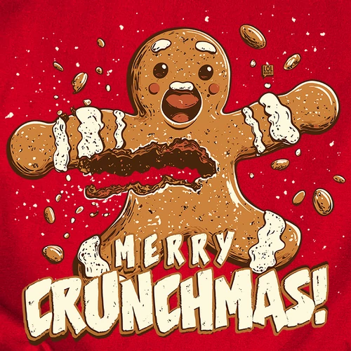 Merry Crunchmas női póló (Piros)