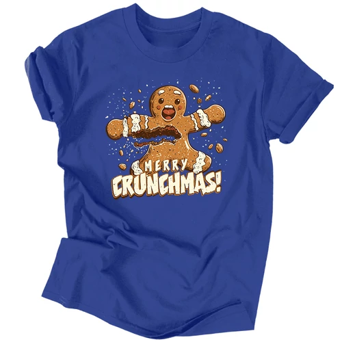 Merry Crunchmas férfi póló (Királykék)