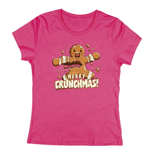 Merry Crunchmas női póló (Rózsaszin)