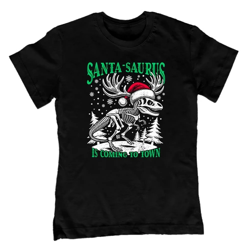 Santa-Saurus gyerek póló (Fekete)