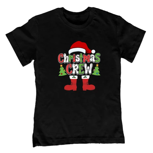 Christmas crew gyerek póló (Fekete)