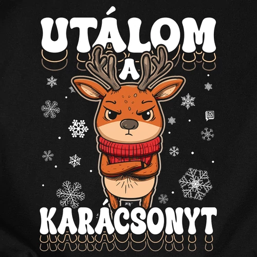 Utálom a karácsonyt férfi póló (Fekete)