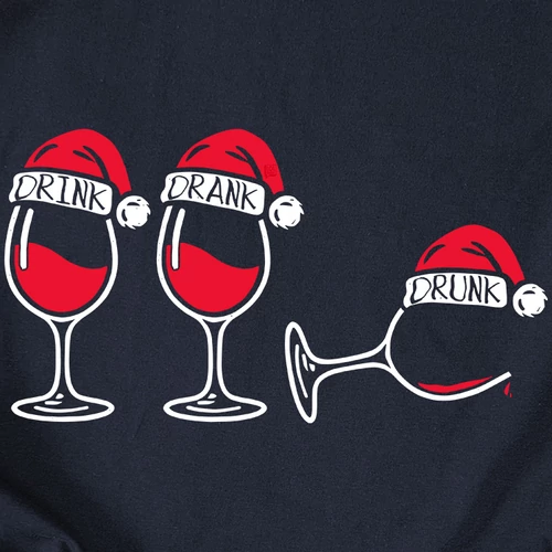 Drink Drank Drunk férfi póló (Sötétkék)