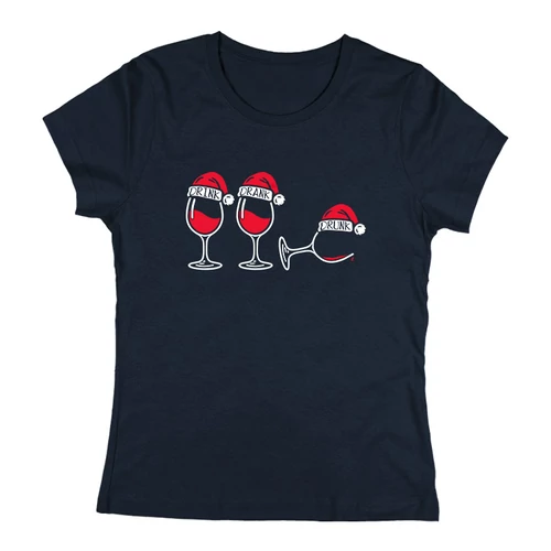 Drink Drank Drunk női póló (Sötétkék)