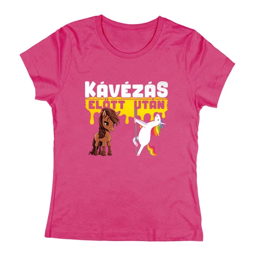 Kávézás előtt - után női póló (Rózsaszín)