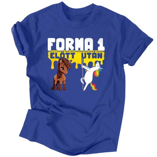 Froma 1 előtt  - után férfi póló (Királykék)