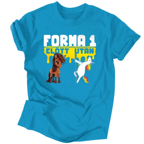 Froma 1 előtt - után férfi póló (Türkiz)