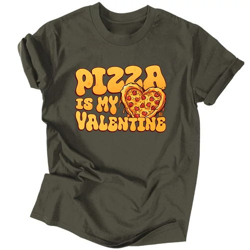 Pizza is my valentine férfi póló (Grafit)