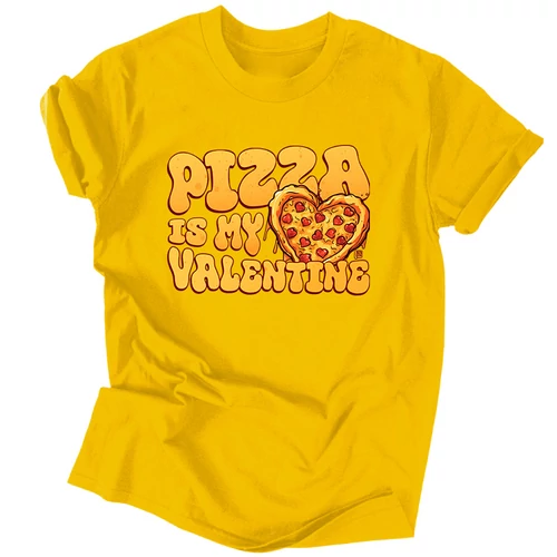 Pizza is my valentine férfi póló (Citrom)