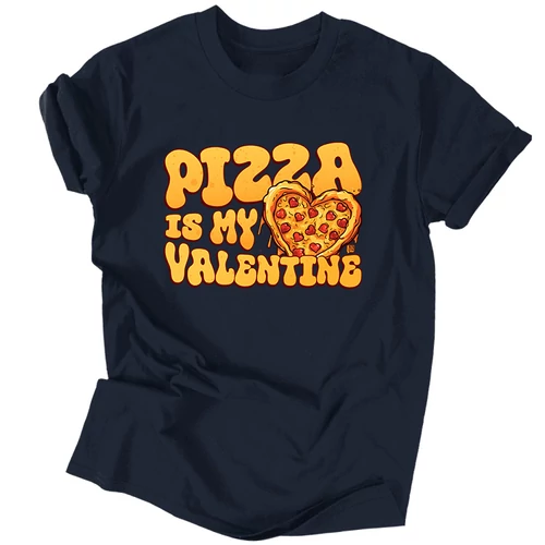 Pizza is my valentine férfi póló (Sötétkék)