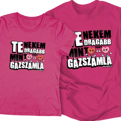  Drága vagy páros póló szett (Rózsaszín)