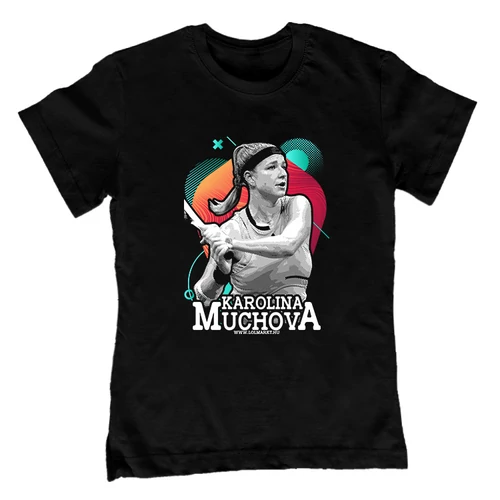 Karolina Muchova gyerek póló (Fekete)