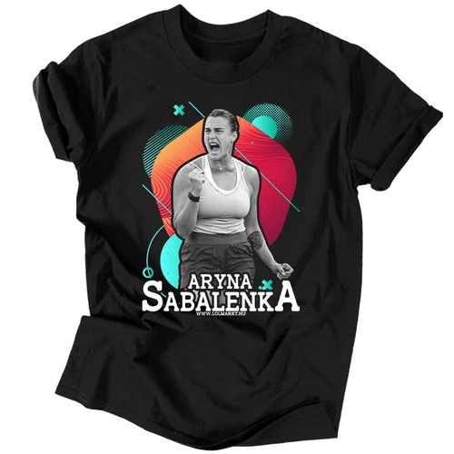 Aryna Sabalenka férfi póló (Fekete)