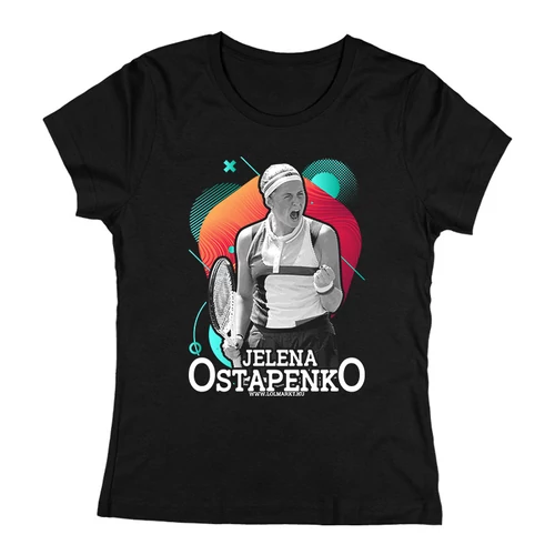 Jelena Ostapenko női póló (Fekete)
